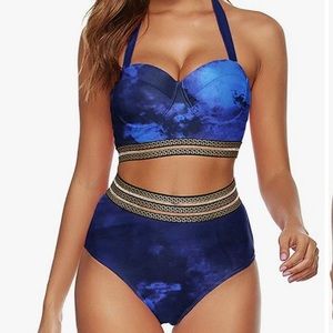 Halter 2 Piece HighWaist Bathing Suit Swimsuit